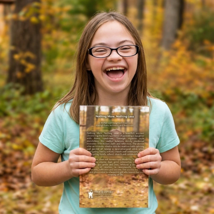 girl holds book